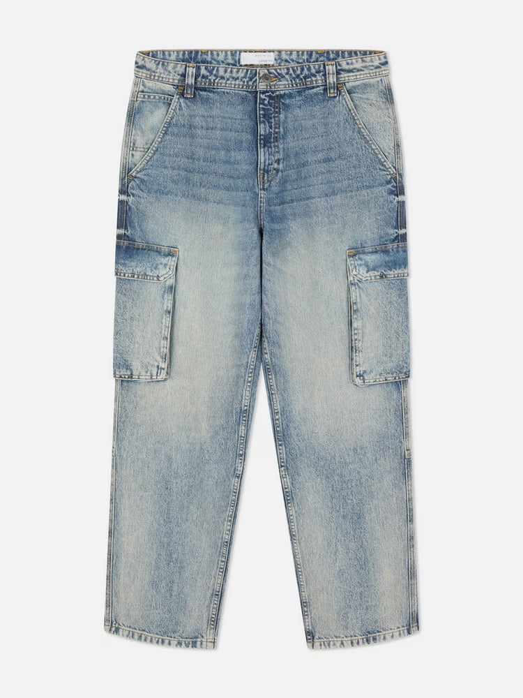 Primark Loose Cargo Jeans for Men – Vintage Wash