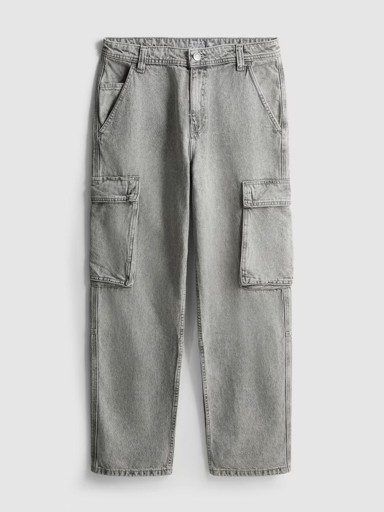 Primark Loose Cargo Jeans for Men – Grey Wash