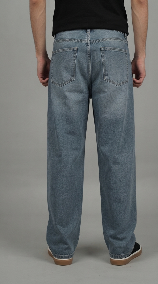 Weekday Baggy Jeans for Men – Washed Grey Blue
