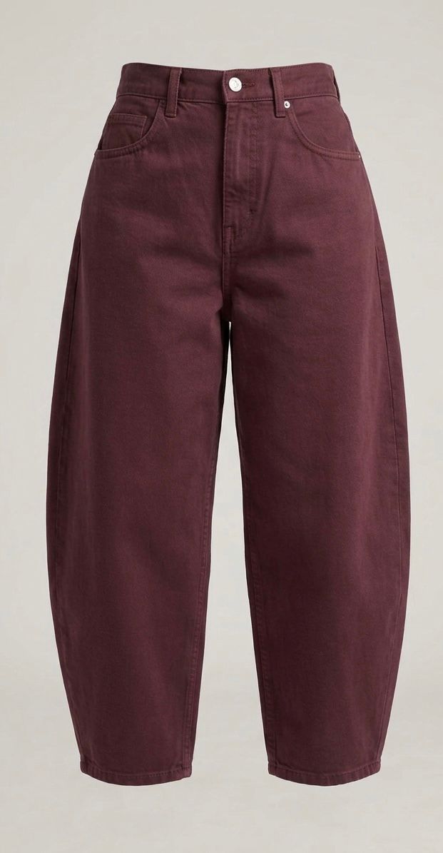 M&S Balloon Fit Jeans for Women – Maroon